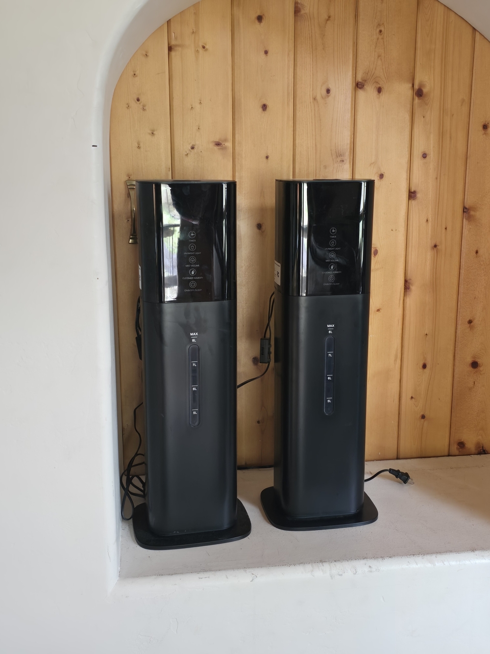 Pair of Black Tower Humidifiers